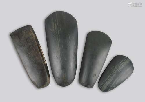 Four greenstone adze blades including; North Ameri…