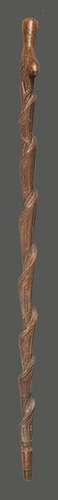 A Maori cane New Zealand spiralled with carved lin…