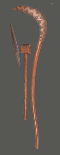 A Zulu axe South Africa with a double pointed blad…