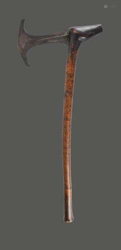 A Chokwe axe Angola with a ribbed T shape iron bla…