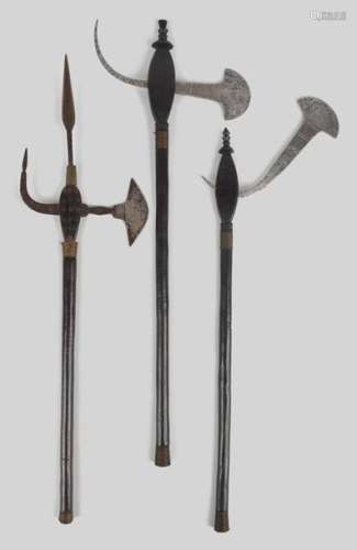 Three Shona axes,  Zimbabwe \r\n the blades with inc…