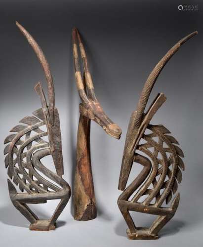 Two Bambara antelope headdresses Chiwara Mali 106.…