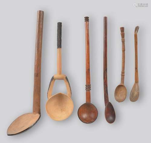 Six Zulu spoons / ladles South Africa 27.5cm 35cm …