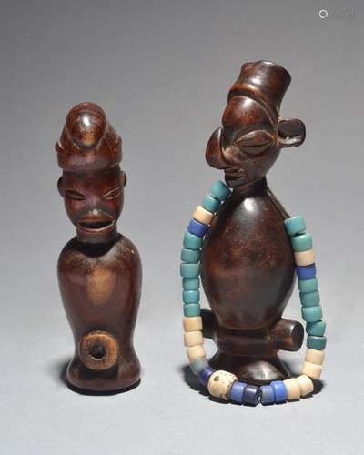 A Chokwe whistle Angola with a carved head termina…