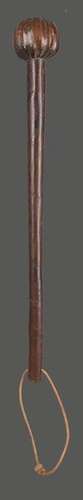 A Zulu knobkerrie South Africa with a fluted spher…