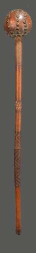 A Zulu knobkerrie South Africa with brass studded …