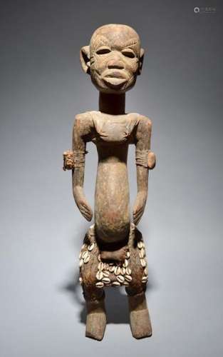A Makonde standing figure Mozambique with facial s…