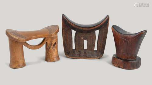 Three Ethiopia headrests including Kambatta with a…