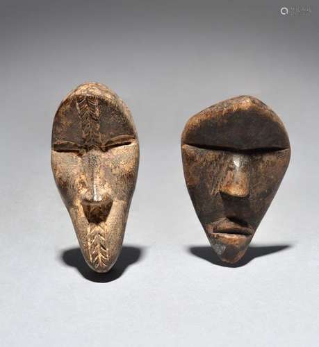 Two Dan passport masks Ivory Coast one with carved…