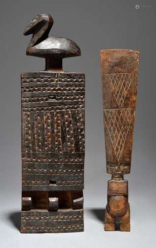 A Dogon door lock Mali with a carved bird terminal…