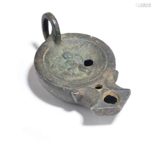 A Grand Tour Roman style oil lamp late 19th centur…