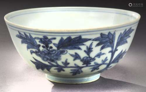 Chinese Ming blue & white porcelain bowl,