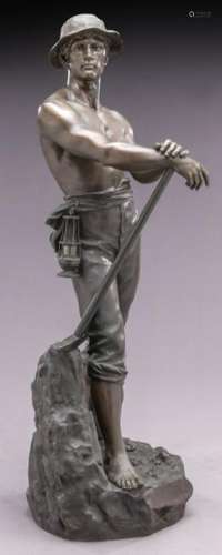 Charles Levy bronze sculpture of a miner