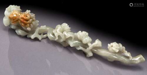 Chinese carved jade Ruyi scepter,