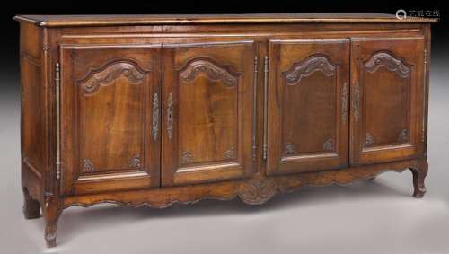 Late 18th C. French walnut carved enfilade