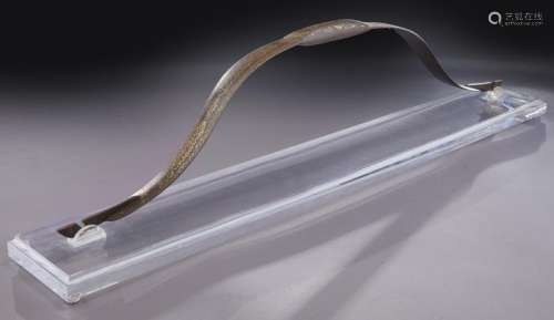 Antique gold & silver inlaid Indo-Persian iron bow