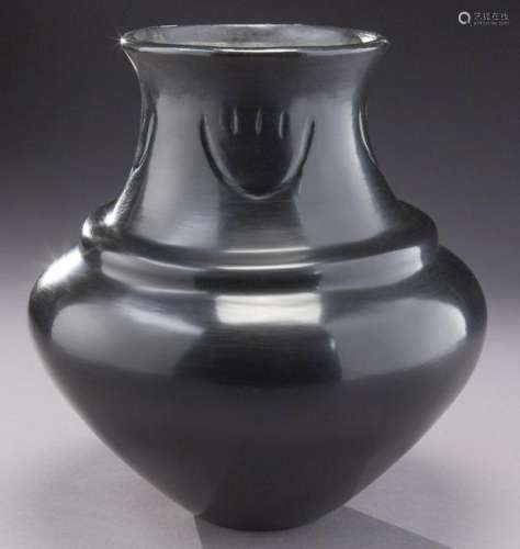 Santa Clara blackware vase,