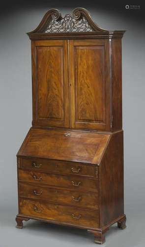 George II mahogany secretary bookcase