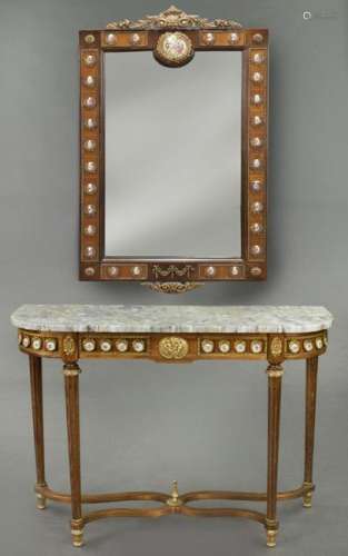 Napoleon III style console table and mirror with