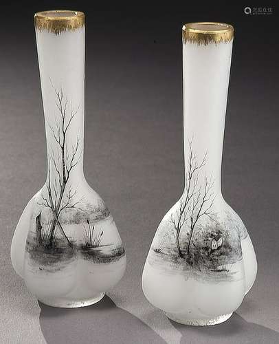 Pr. Daum Nancy clair de lune vases,