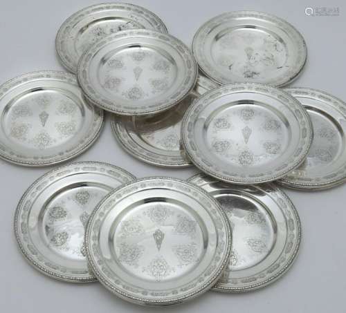 (12) Towle Louis XIV sterling bread plates.
