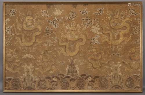 Chinese Qing Imperial embroidery panel,