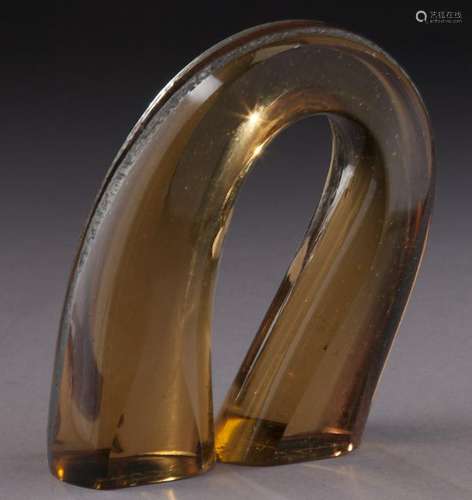 Harvey Littleton horseshoe glass vase,