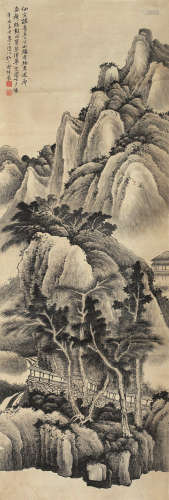 李上达 丁巳（1917年） 山水 立轴 水墨纸本