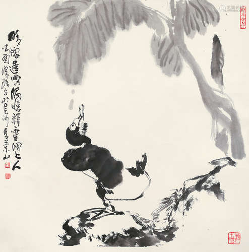 杨泽琦 乙酉（2005年） 花鸟 镜片 水墨纸本