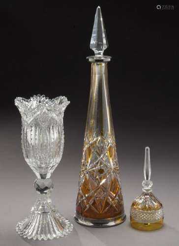 (3) Pcs. of antique cut glass,