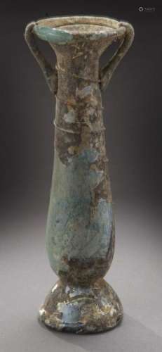 Ancient Roman glass 2-handled vase