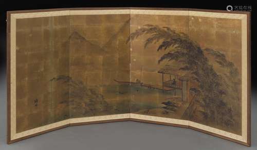 Korean watercolor screen,