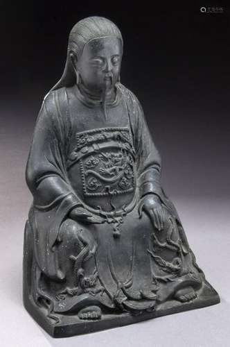 Chinese Qing bronze Zhen Wu,