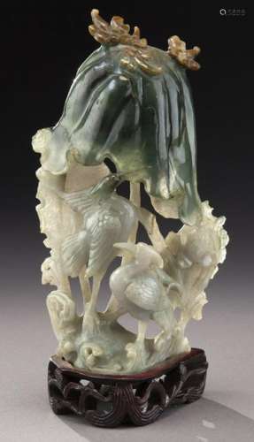 Chinese carved jadeite statue,