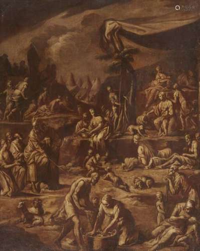 Italian School circa 1700, Moses Distributes Manna…