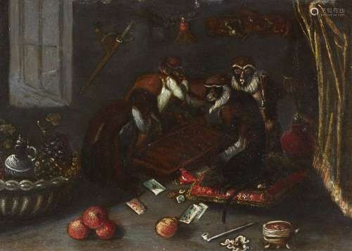 Ferdinand van Kessel, Monkeys Playing Backgammon