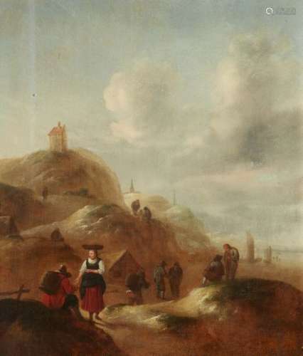 Nicolaes Molenaer, Figures in a Dune Landscape