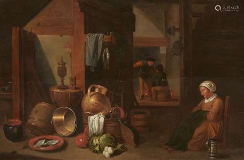 Cornelis Saftleven, circle of, Kitchen Still Life