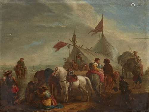 Philips Wouwerman, copy after, Military Encampment…