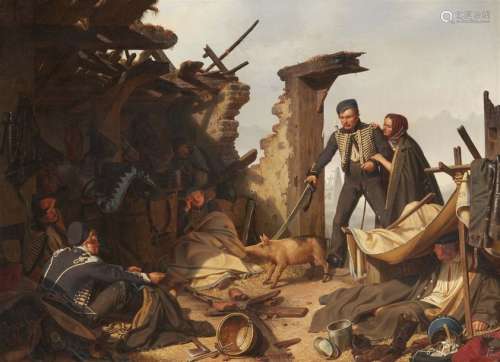 Emil Ebers, Soldiers at Rest amid Ruins