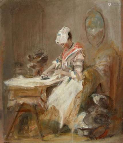 French School 19th century, Study of a Maid Ironin…