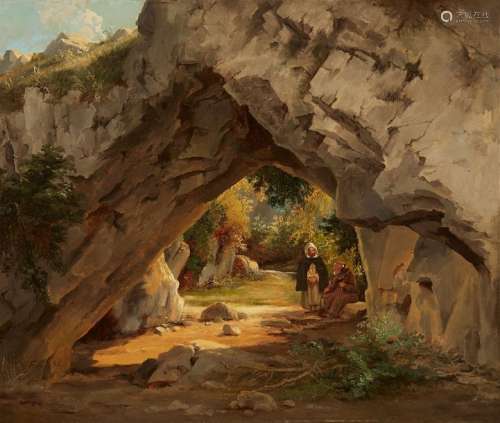 Carl Friedrich Lessing, Two Monks in a Rocky Lands…