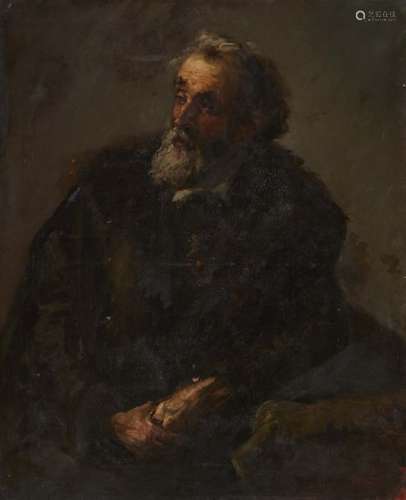 Gabriel Schachinger, Seated Man in a Fur