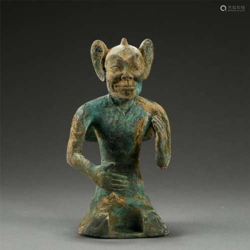 CHINESE SILVER KNEELED FIGURE