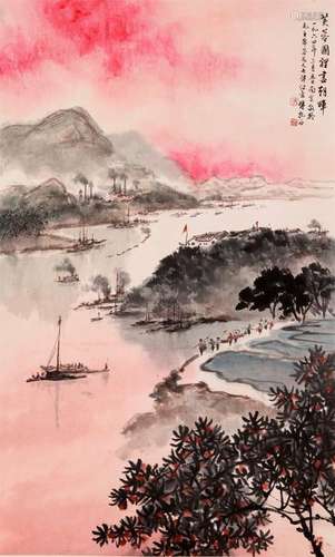 CHINESE SCROLL PAINTING OF MOUNTAIN VIEWS