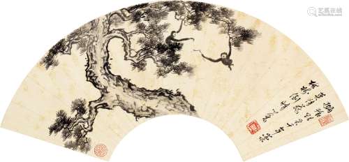 溥 儒（1896～1963） 古松双猿图 