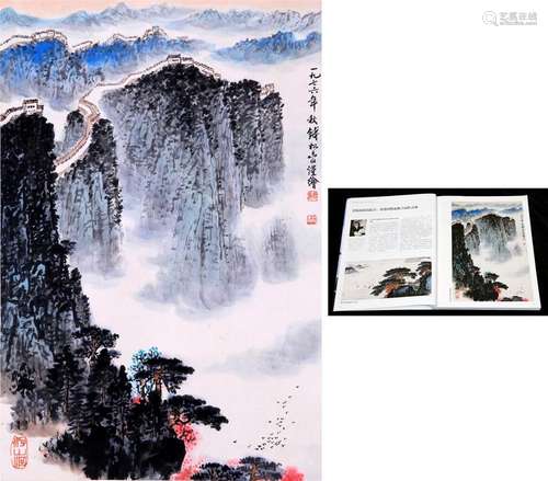 CHINESE SCROLL PAINTING OF MOUNTAIN VIEWS WITH