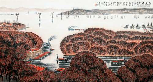 CHINESE SCROLL PAINTING OF RIVER VIEWS