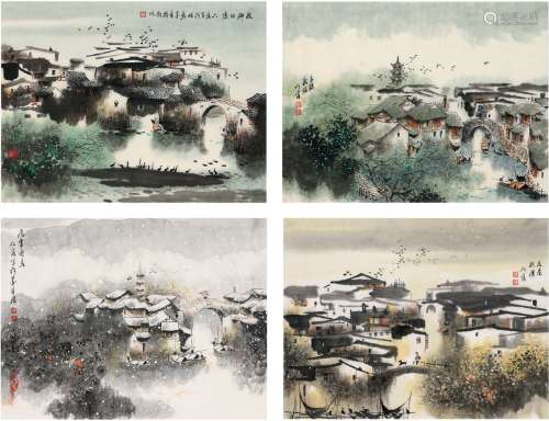 曹仁容（1943～ ） 水乡四季图