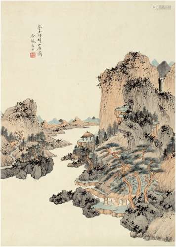 吴琴木（1894～1953）  高士山居图